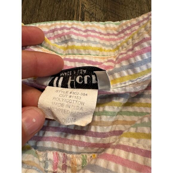 All hours vintage made in USA pastel striped button down top size medium - Picture 5 of 6